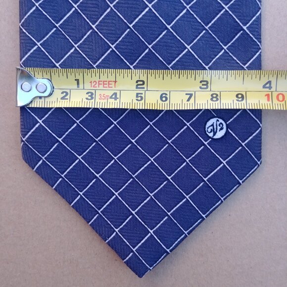 Vintage Versace handmade Italy 100% silk blue grey windowpane pla… - Picture 14 of 14